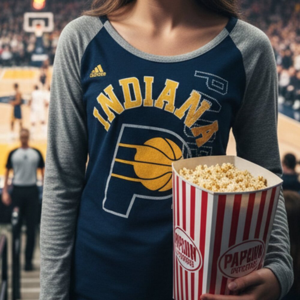 Adidas Indiana Pacers Raglan Tee | Navy & Grey - Picture 2 of 9